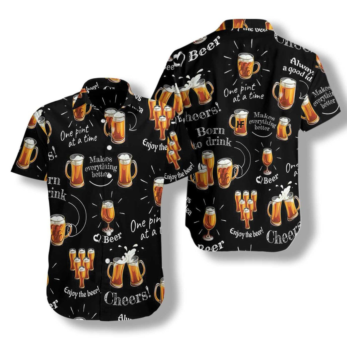 Beer Born To Drink Hawaiian Shirt