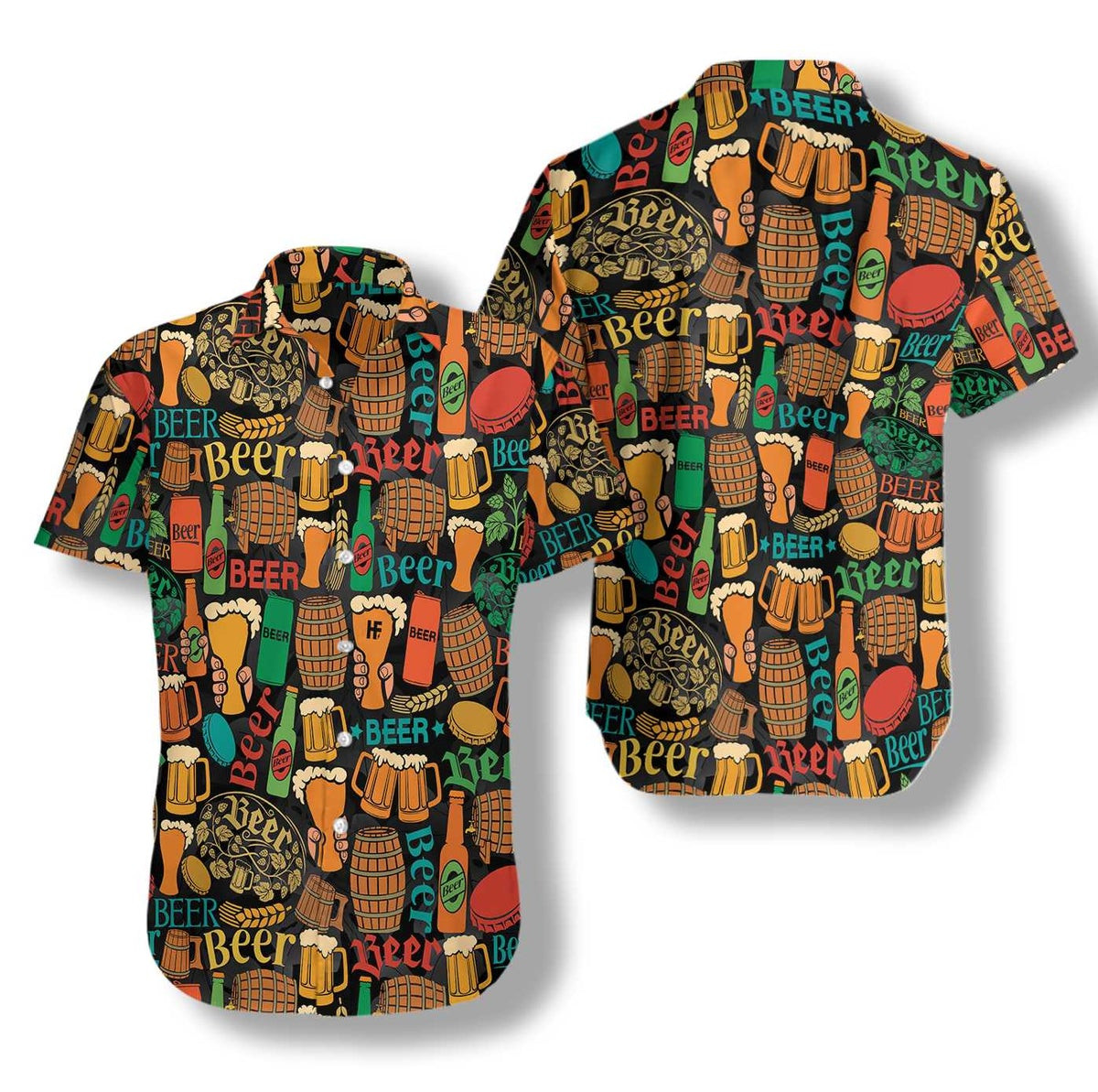 Beer Mug Pattern Hawaiian Shirt