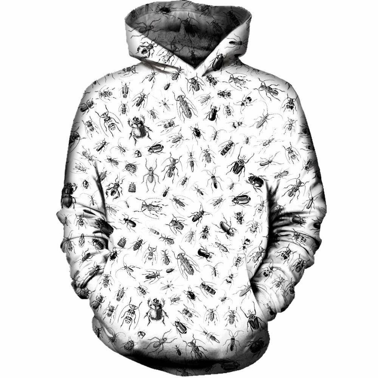 Beetlemania White 3d All Over Printed Hoodie