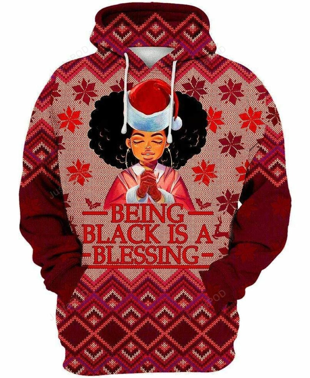 Being Black Is Blessing Merry Christmas 3d All Over Print Hoodie
