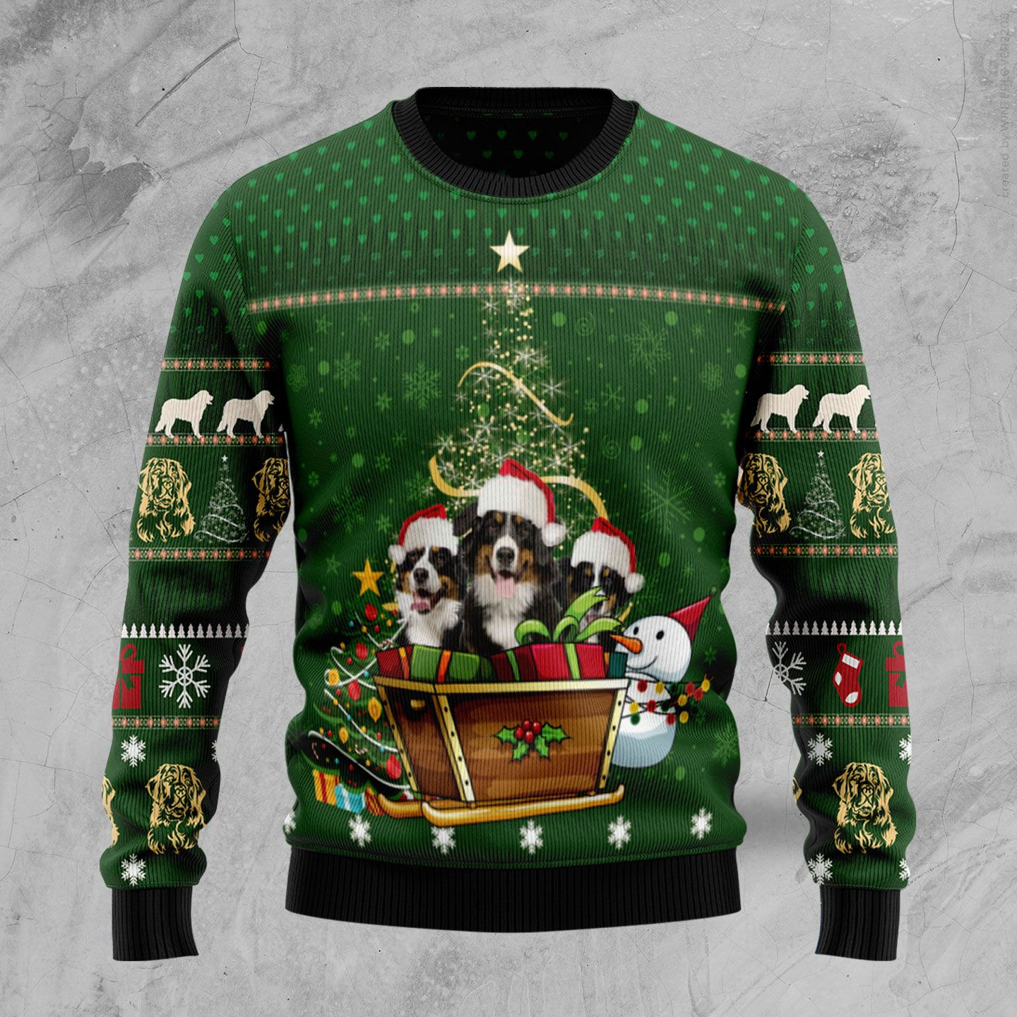 Bernese Mountain Dog Group Xmas Ugly Christmas Sweater