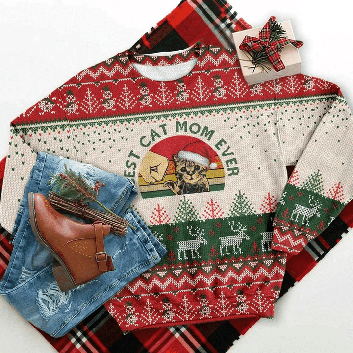 Best Cat Ever Ugly Christmas Sweater Ugly Sweater For Men Women, Holiday Sweater