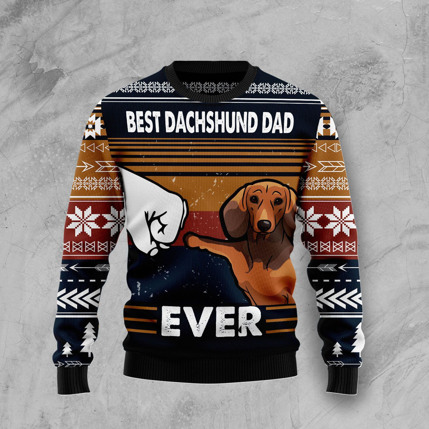 Best Dachshund Dad Ever Ugly Christmas Sweater, Ugly Sweater For Men Women, Holiday Sweater