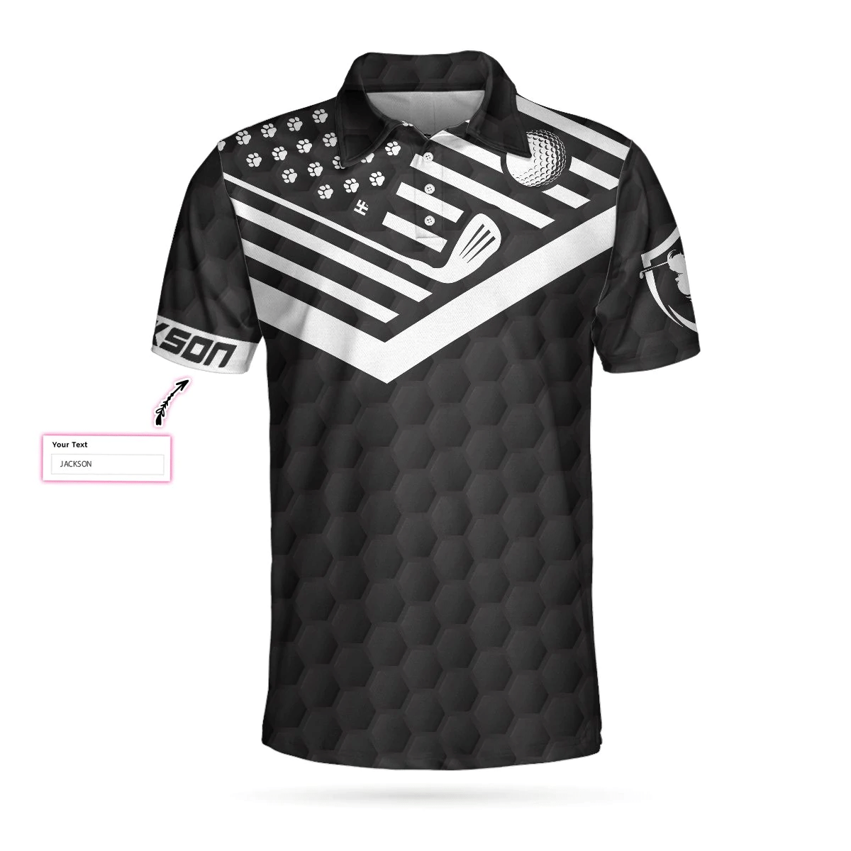 Best Pug Dad Ever Golfer Custom Polo Shirt Personalized Black American Flag Golf Shirts Short Sleeve Polo For Men Golf Shirt For Pug Lovers