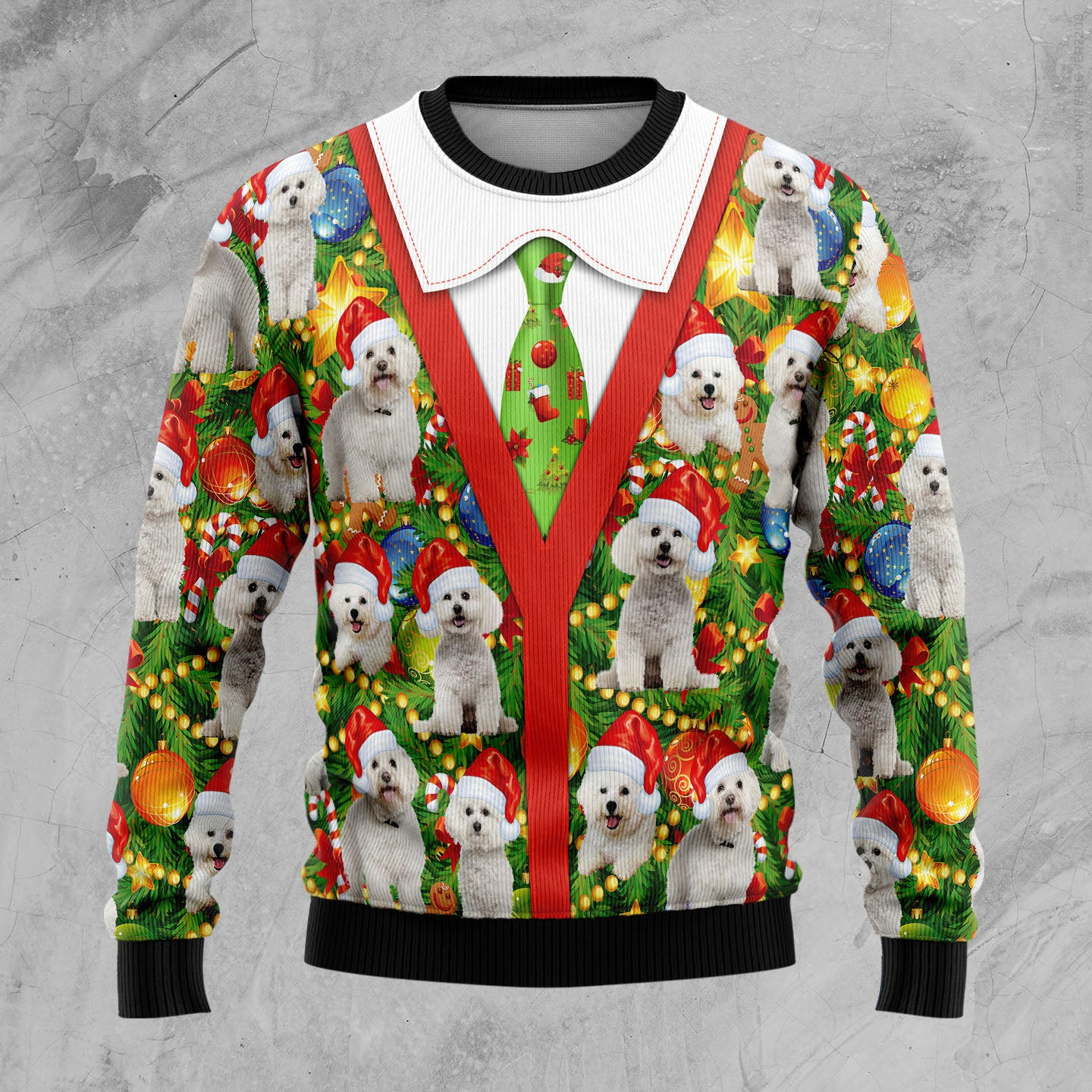 Bichon Xmas Pine Ugly Christmas Sweater