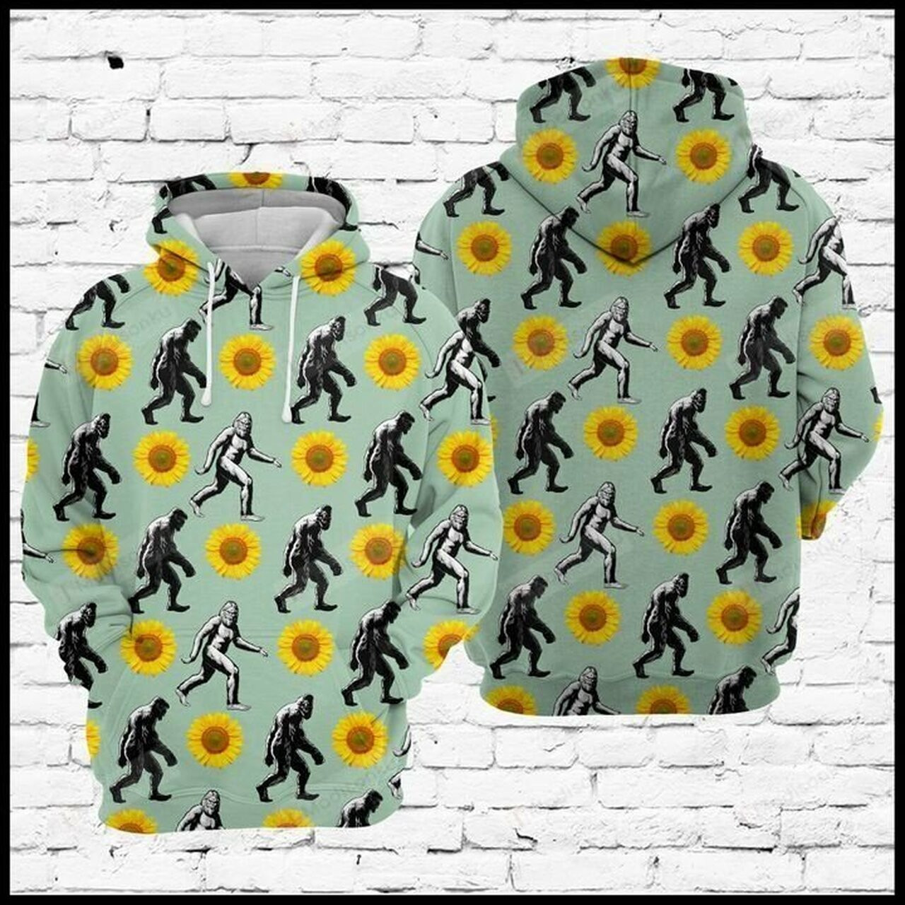 Bigfoot And Sunflower 3d All Over Print Hoodie