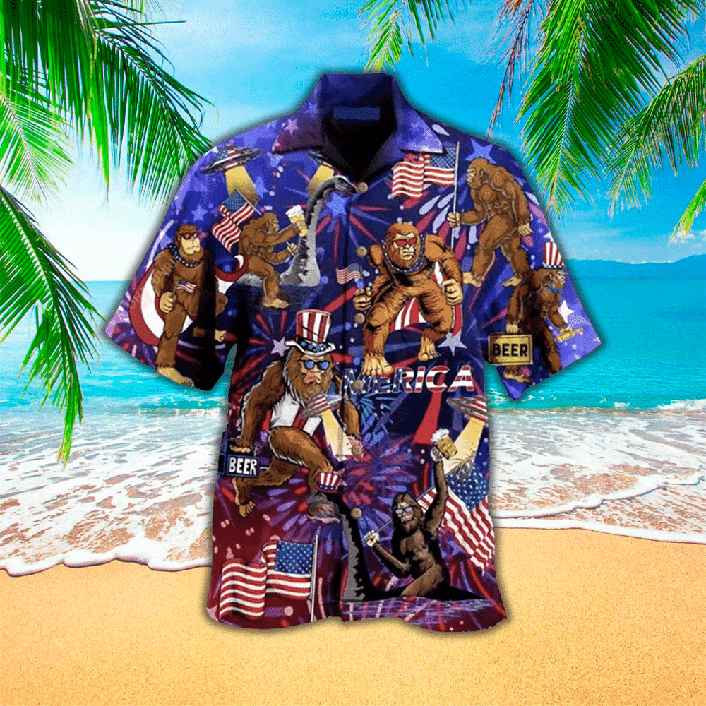 Bigfoot Hawaiian Shirt Bigfoot Button Up Shirt For Men and Women