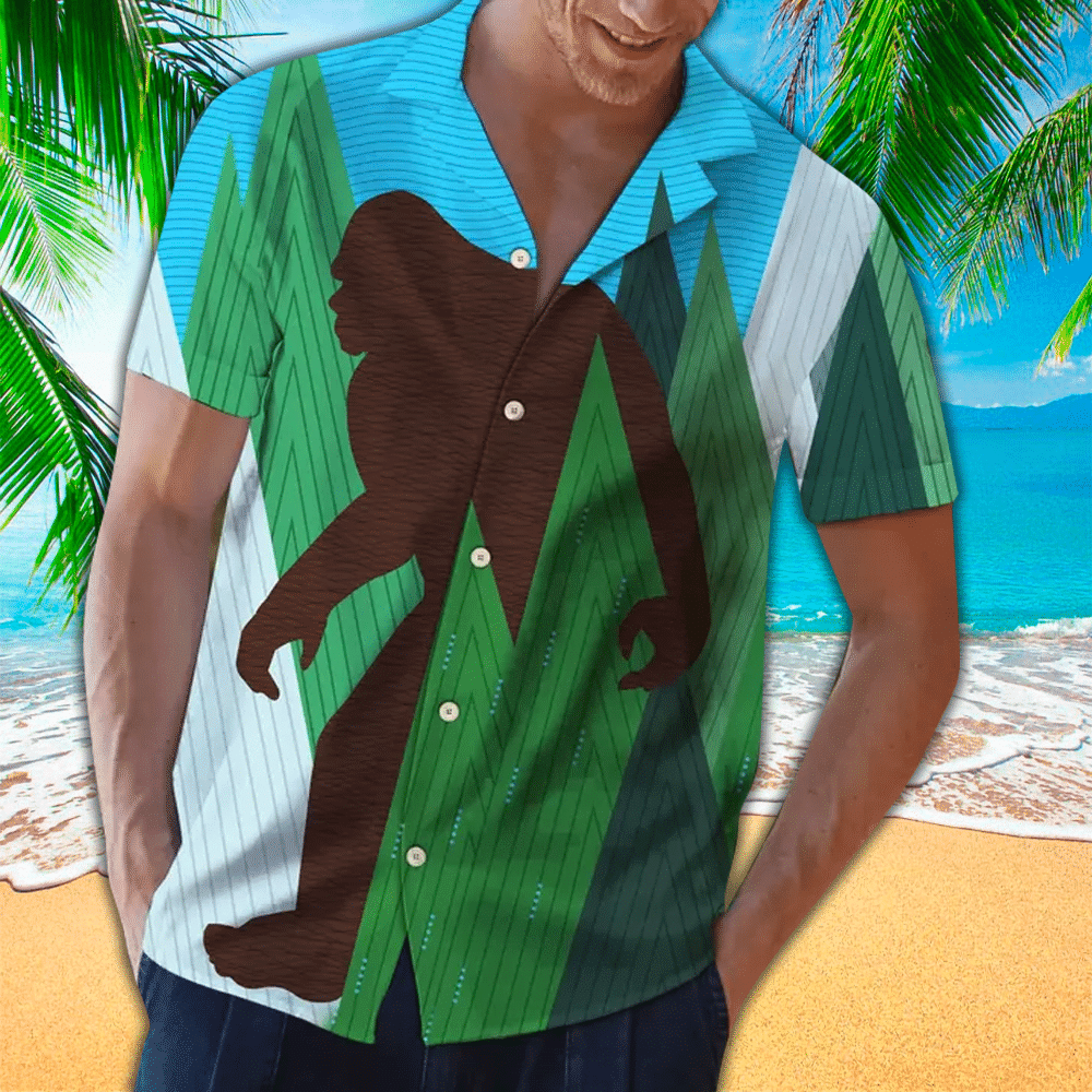 Bigfoot Hawaiian Shirt Bigfoot Button Up Shirt For Men and Women