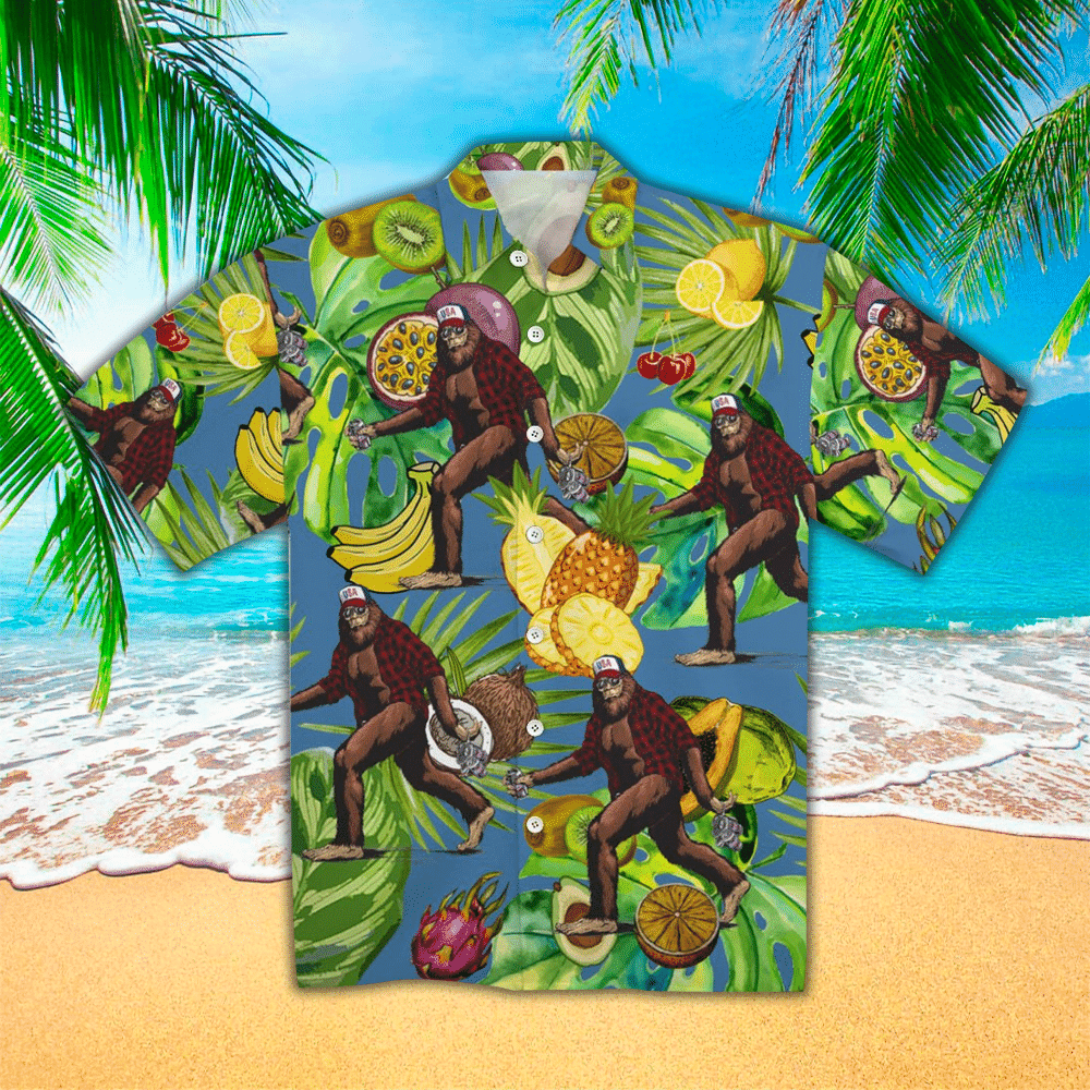 Bigfoot Hawaiian Shirt Bigfoot Button Up Shirt For Men and Women