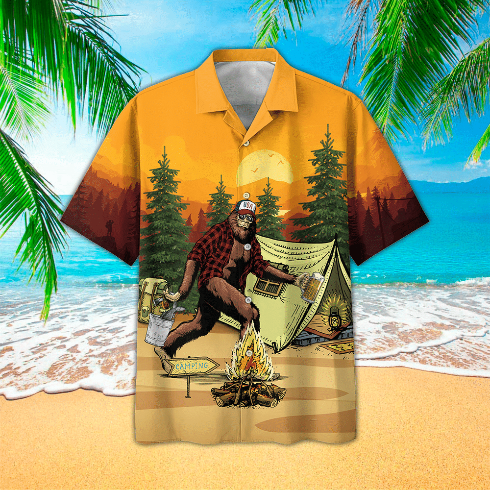 Bigfoot Hawaiian Shirt Bigfoot Shirt For Bigfoot Lover Shirt For Men and Women