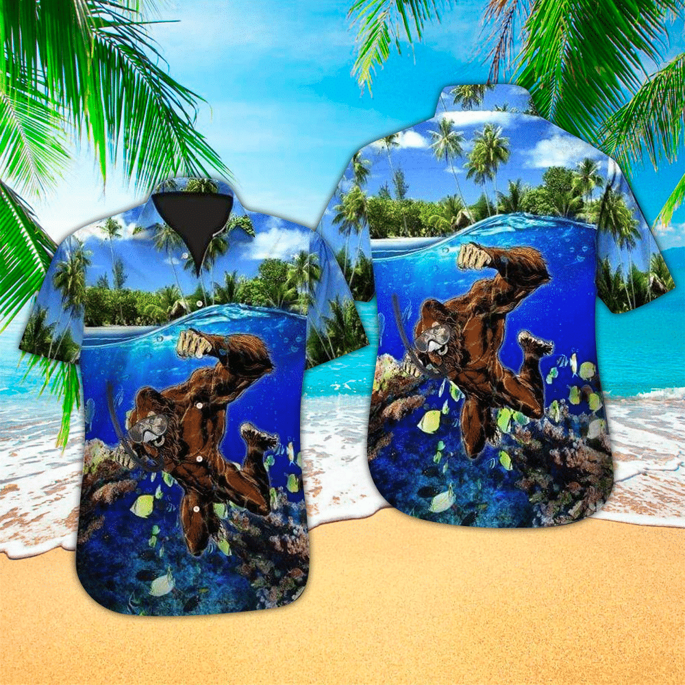 Bigfoot Hawaiian Shirt Bigfoot Shirt For Bigfoot Lover Shirt For Men and Women