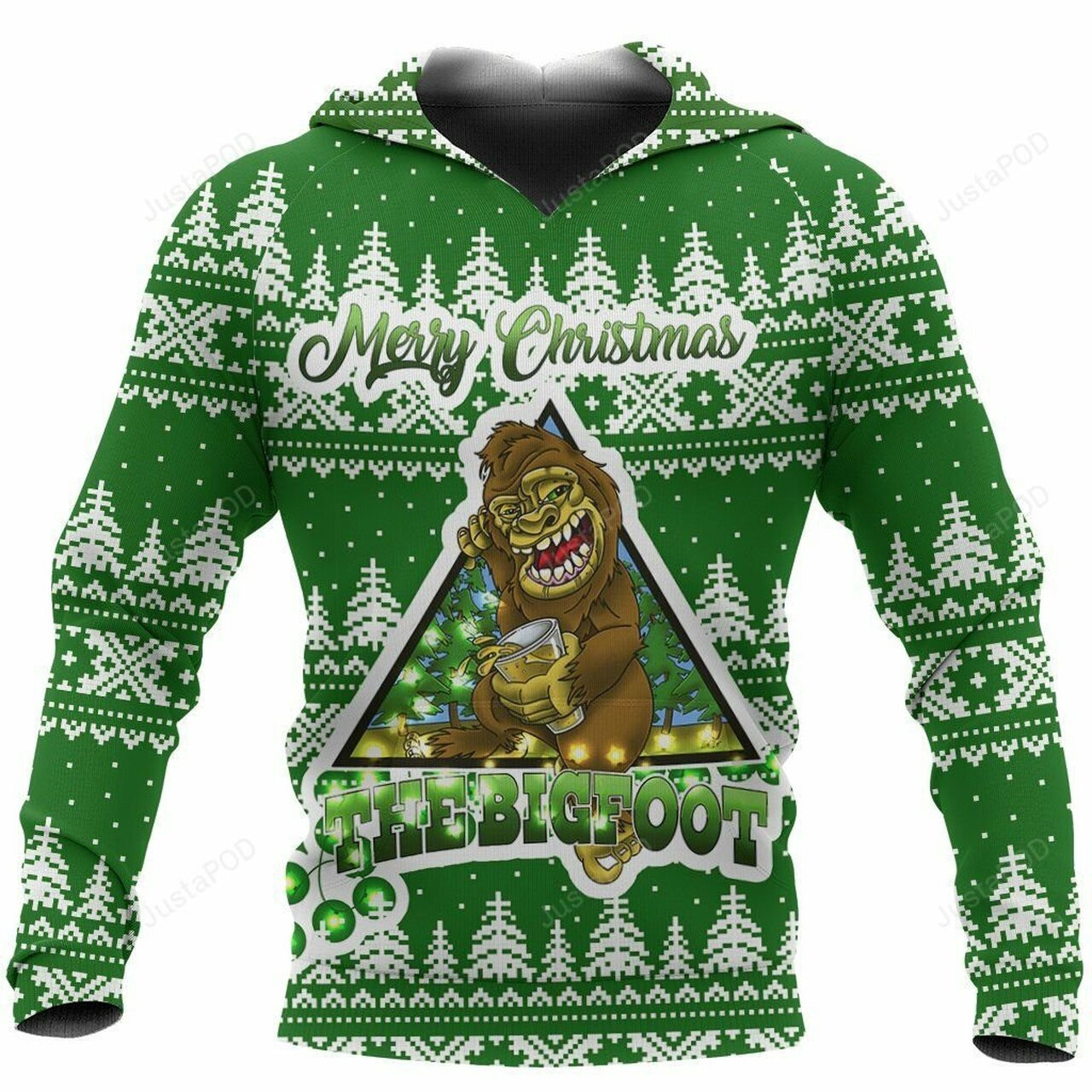 Bigfoot Hoodie Merry Christmas For Unisex 3d All Over Print Hoodie