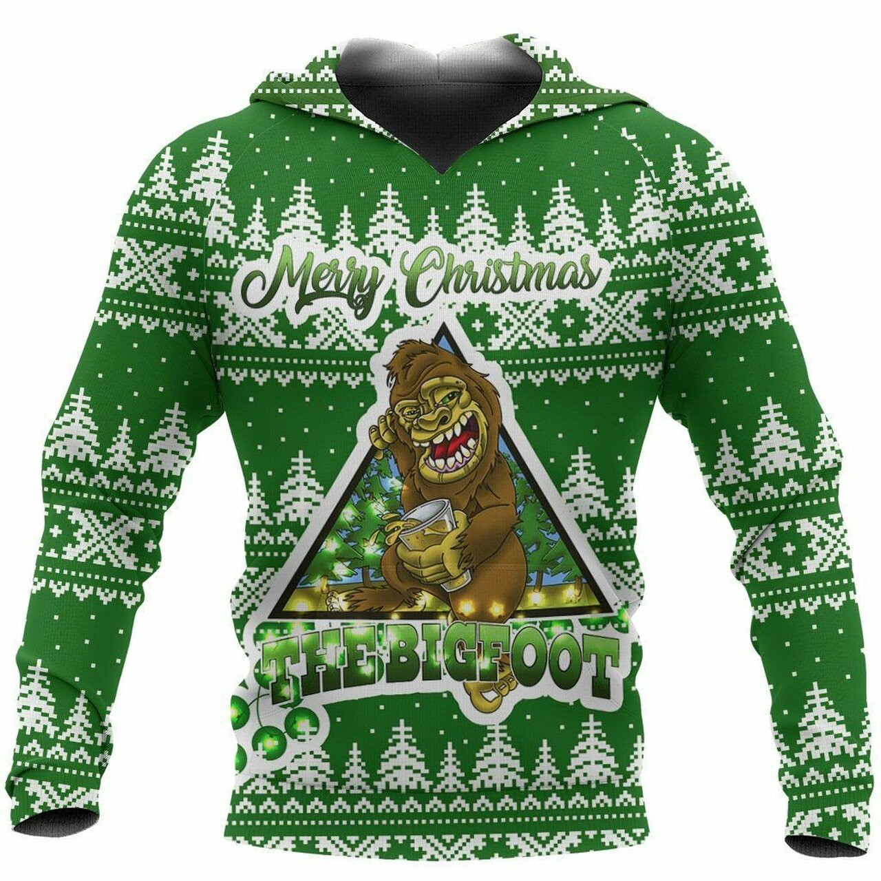 Bigfoot Hoodie Merry Christmas For Unisex 3d All Over Print Hoodie