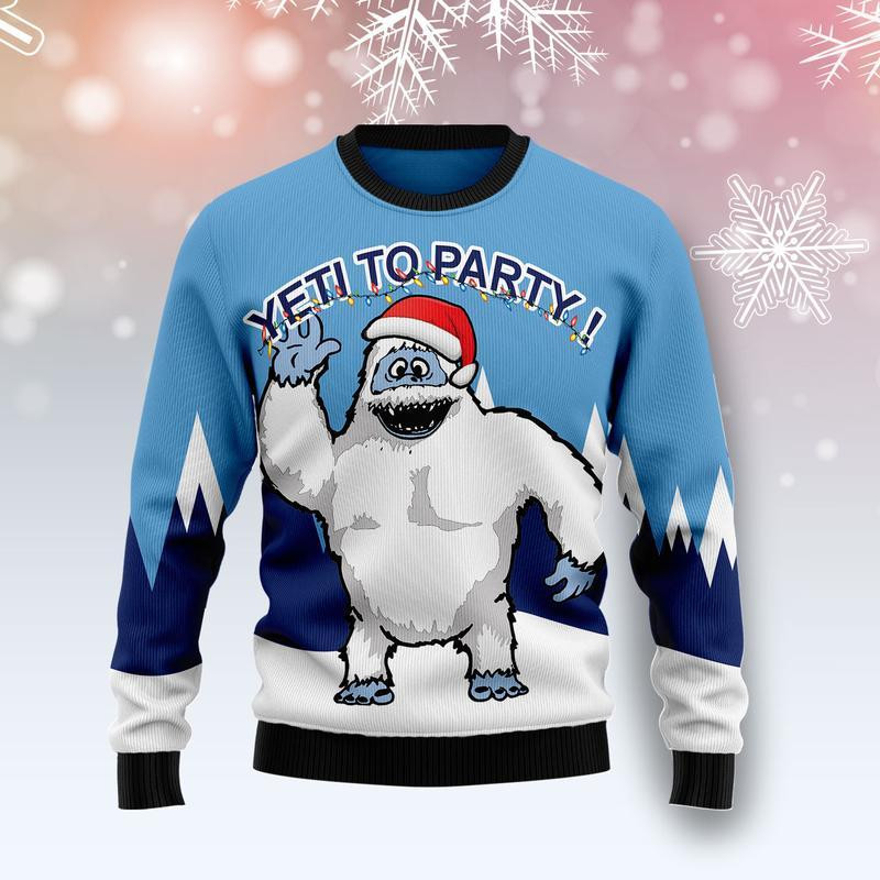 Bigfoot Party Ugly Christmas Sweater Ugly Sweater For Men Women