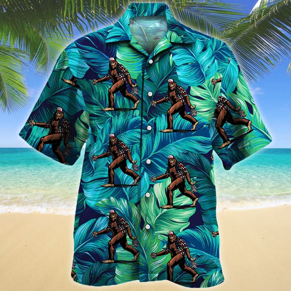 Bigfoot Sasquatch Lovers Gift Hawaii Shirt Hawaiian Shirt For Men