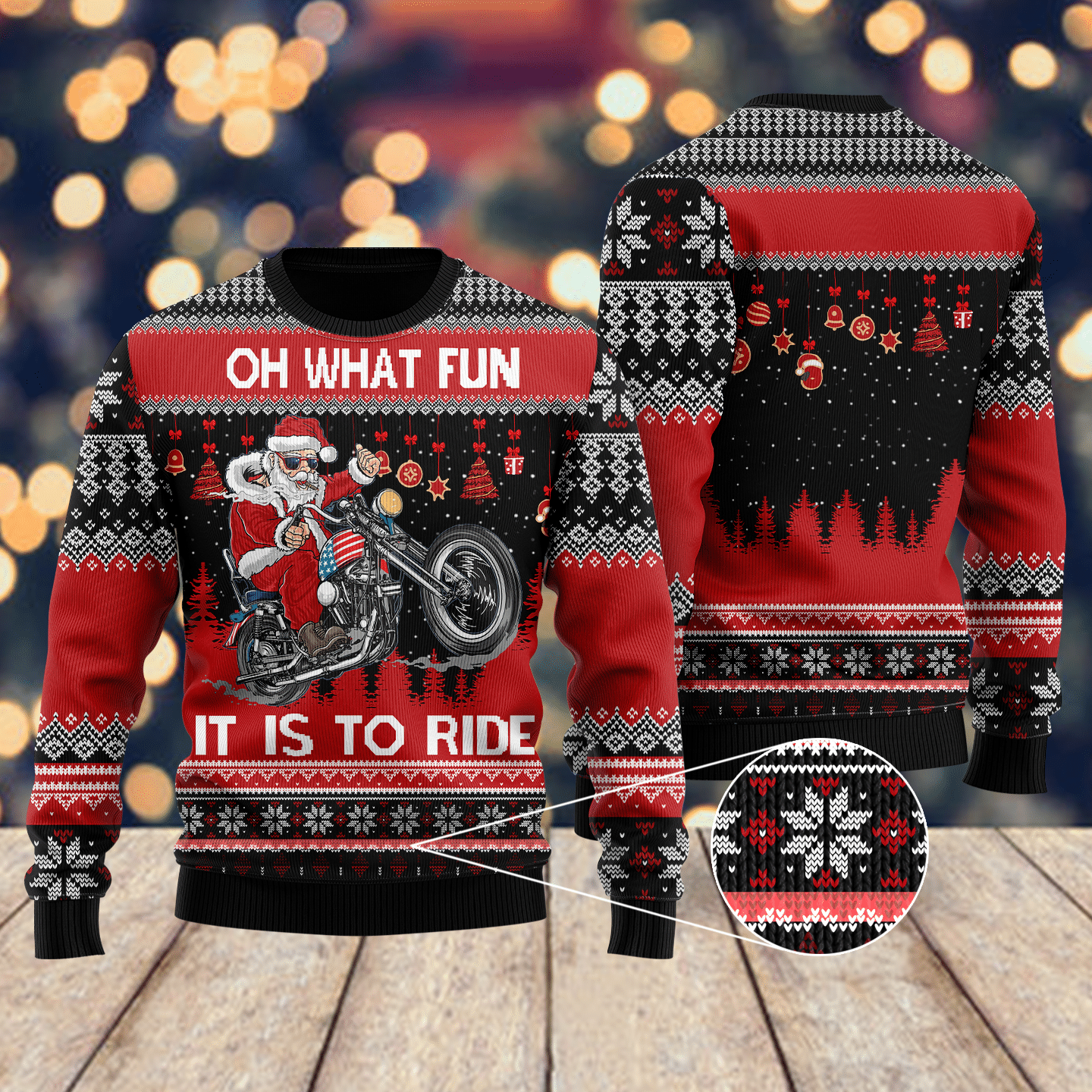 Biker Motorcycle Lover Xmas Ugly Christmas Sweater Ugly Sweater For Men Women