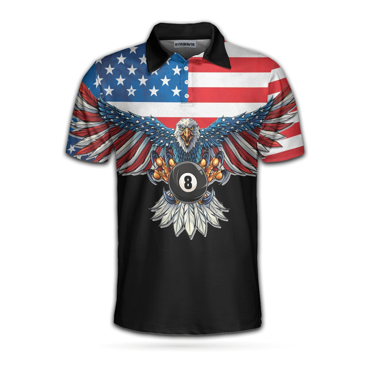 Billiards American Eagle Polo Shirt Cool American Flag Billiards Shirt For Men Best Billiards Gift Idea