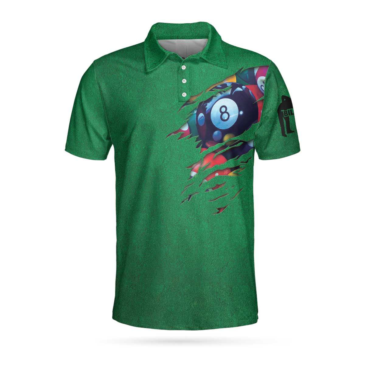 Billiards Green American Flag Polo Shirt Unique Billiards Shirt For Men Cool Gift For Pool Players