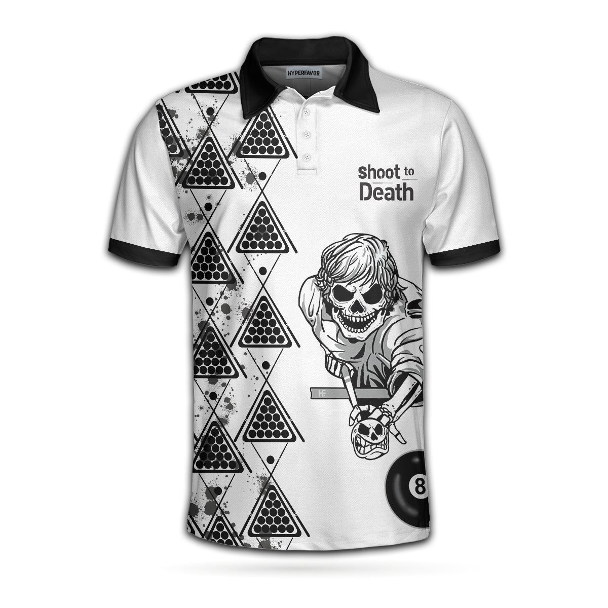 Billiards To Death Burry Me With Billiards Club Polo Shirt Cool Skull Polo Shirt Design For Billiards Lovers