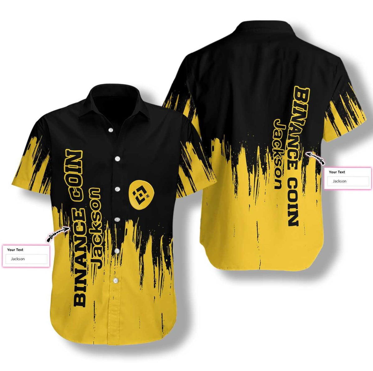 Binance Coin Black And Yellow Custom Hawaiian Shirt