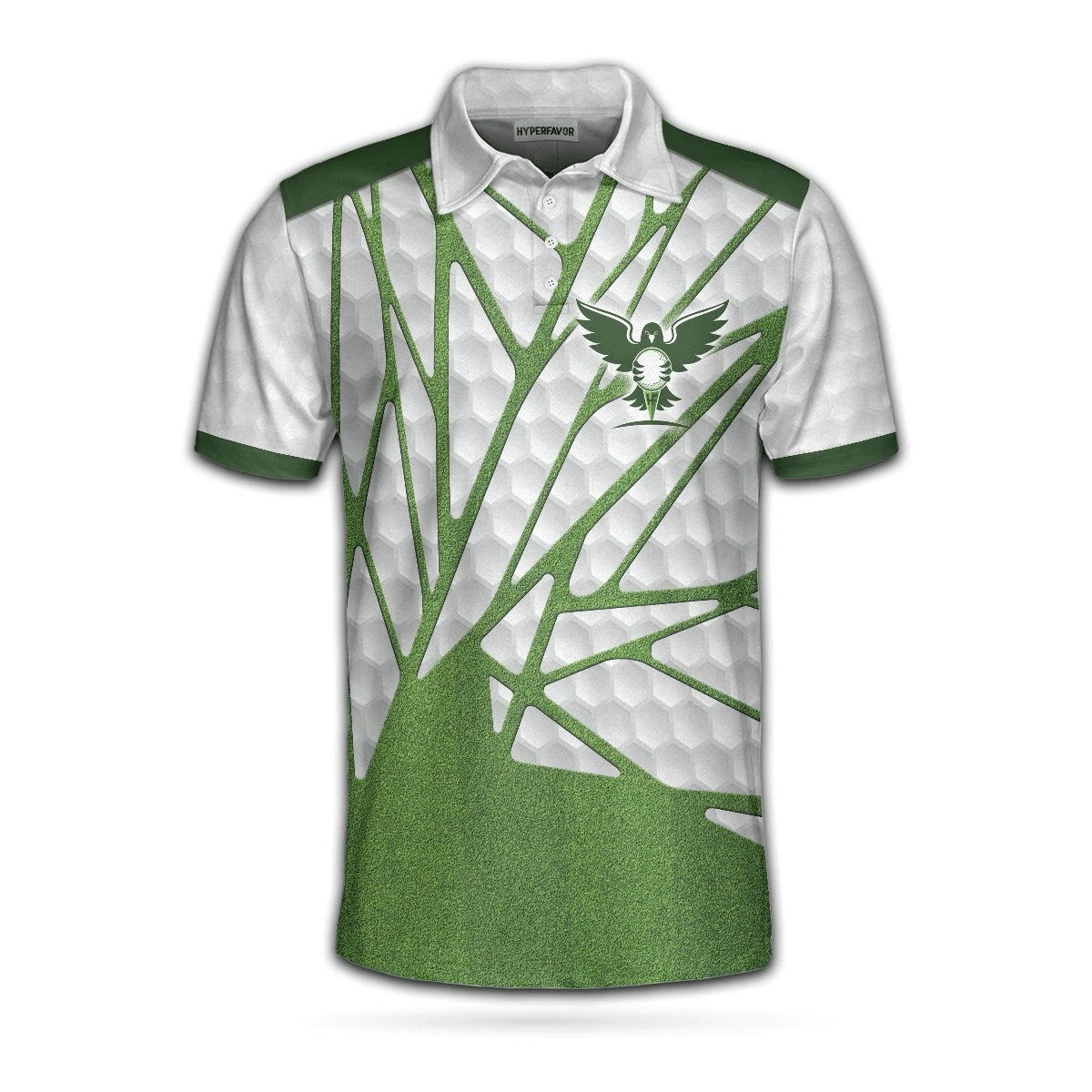 Birdie Chaser Golfer Golf Polo Shirt White and Green Birdie Golfing Shirt For Men Best Golf Gift for Golfers