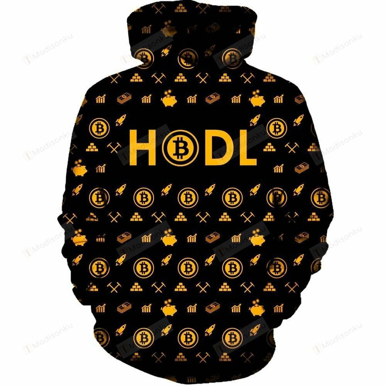 Bitcoin Hodl Gold 3d All Over Printed Hoodie