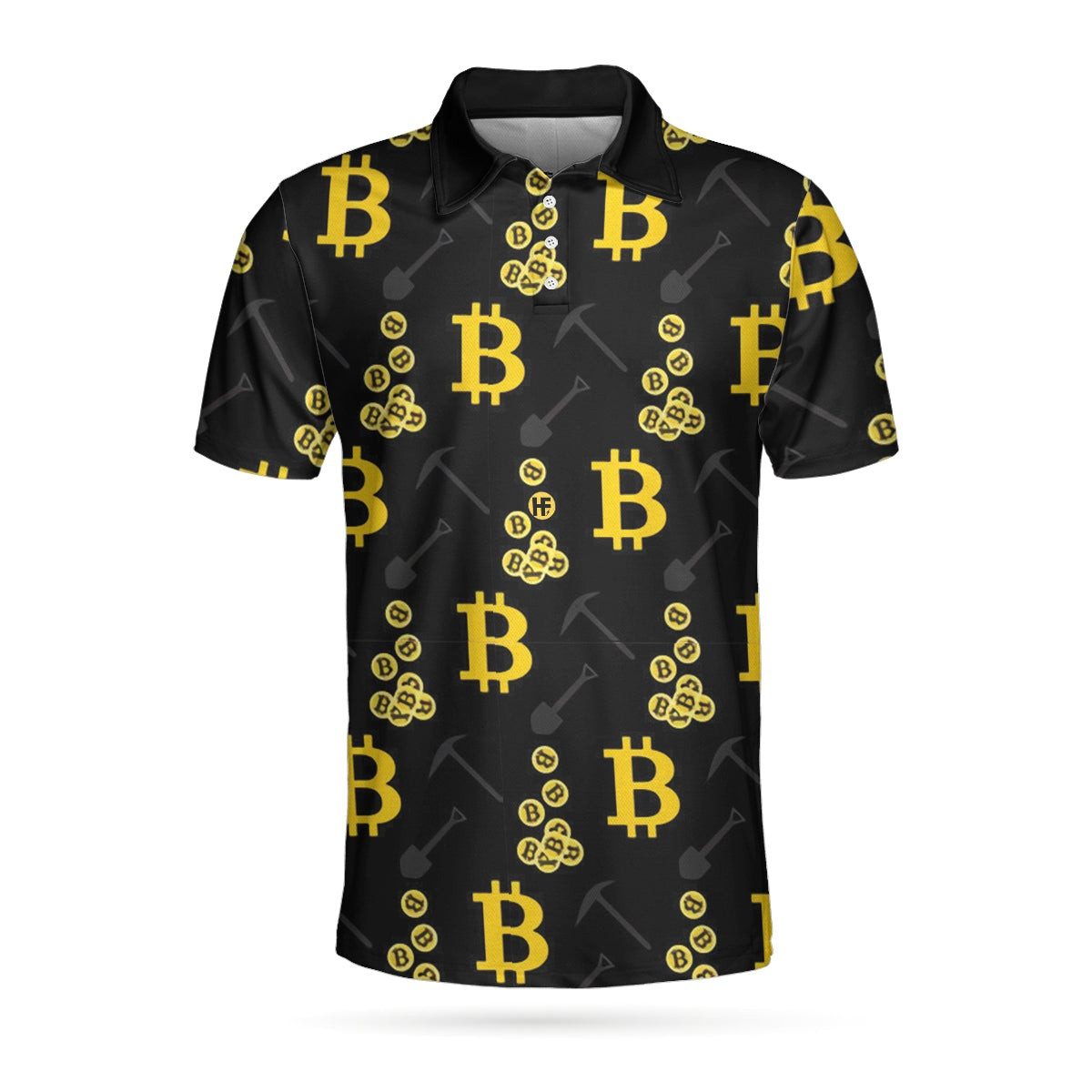 Bitcoin Seamless Pattern Cryptocurrency Polo Shirt Crypto Mining Polo Shirt Best Bitcoin Shirt For Men