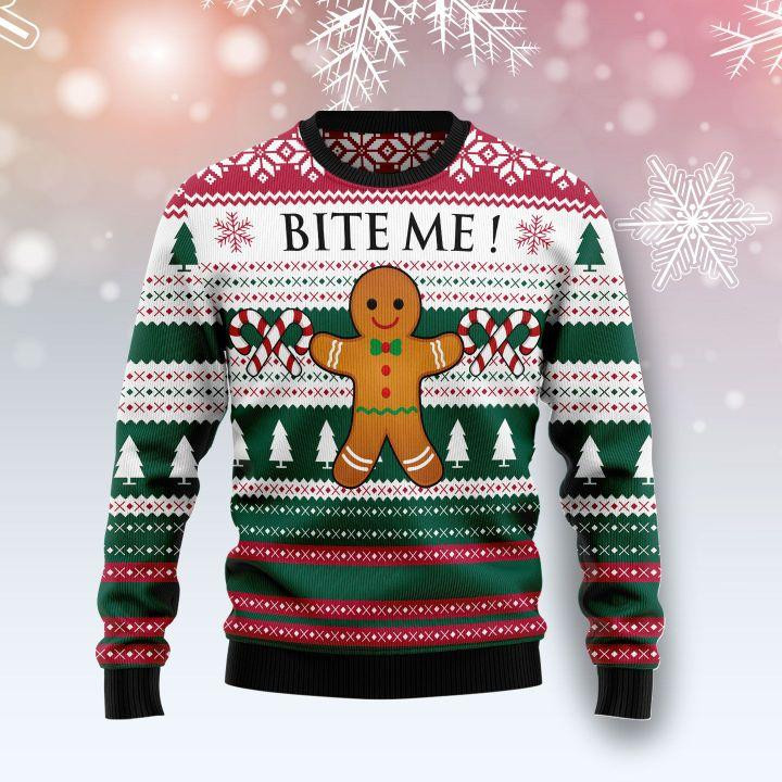 Bite Me Ugly Christmas Sweater Ugly Sweater For Men Women