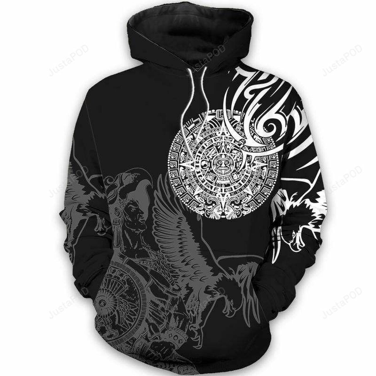 Black And White Aztec Tattoo 3d All Over Print Hoodie