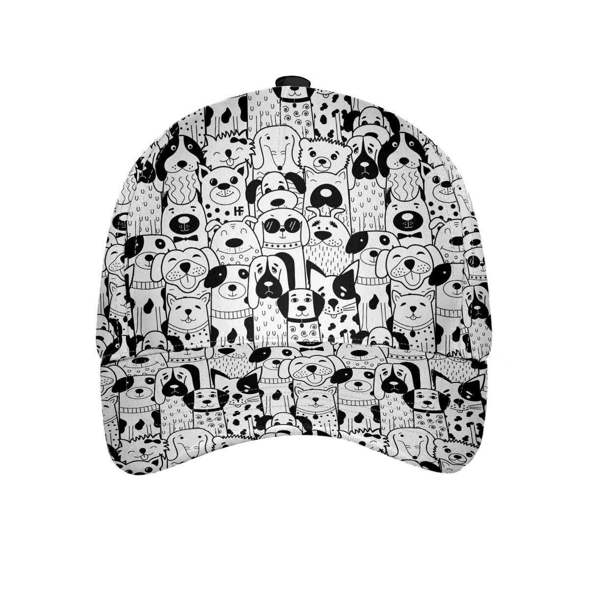 Black And White Doodle Dogs Classic Cap