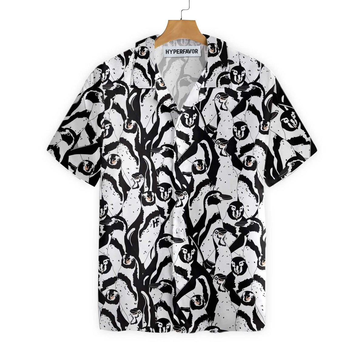 Black And White Penguin Shirt For Men Hawaiian Shirt