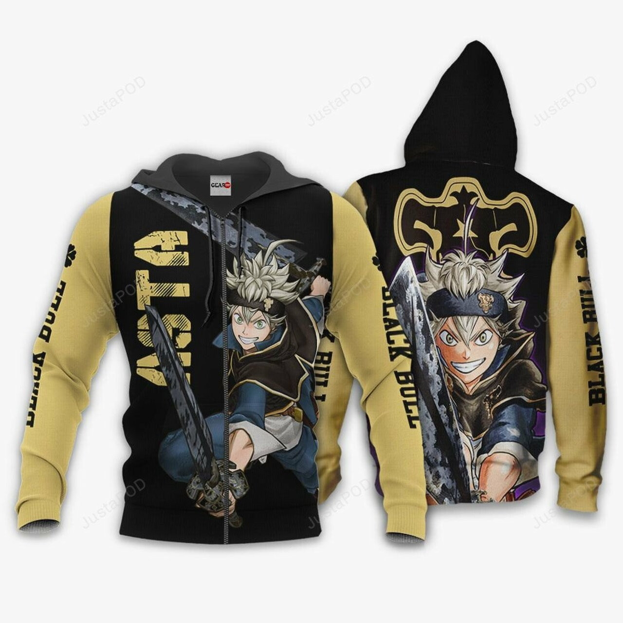 Black Bull Asta Black Clover Anime 3d All Over Print Hoodie