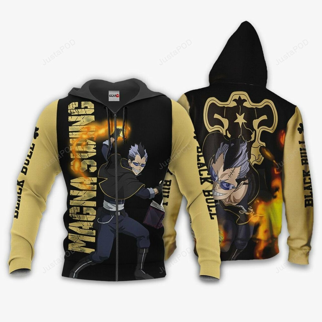 Black Bull Magna Swing Black Clover Anime 3d All Over Print Hoodie