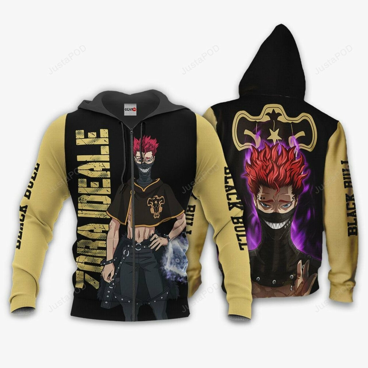 Black Bull Zora Ideale Black Clover Anime 3d All Over Print Hoodie