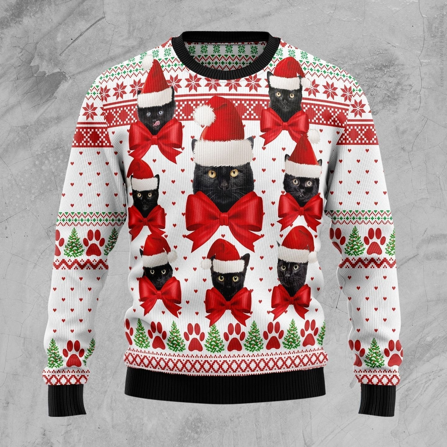 Black Cat Ball Ugly Christmas Sweater Ugly Sweater For Men Women, Holiday Sweater
