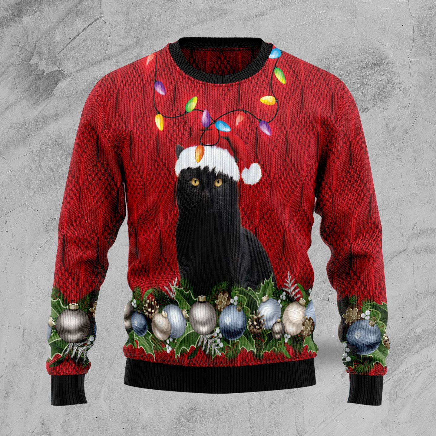 Black Cat Christmas Beauty Ugly Christmas Sweater Ugly Sweater For Men Women