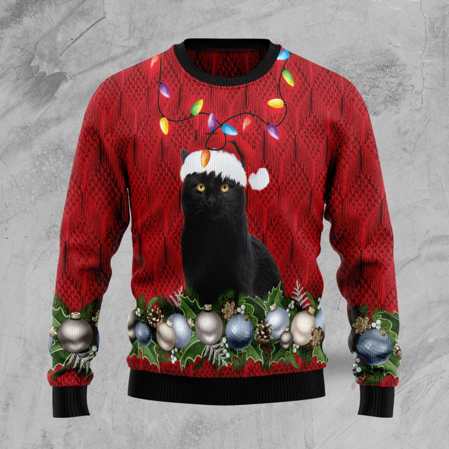 Black Cat Christmas Beauty Ugly Christmas Sweater