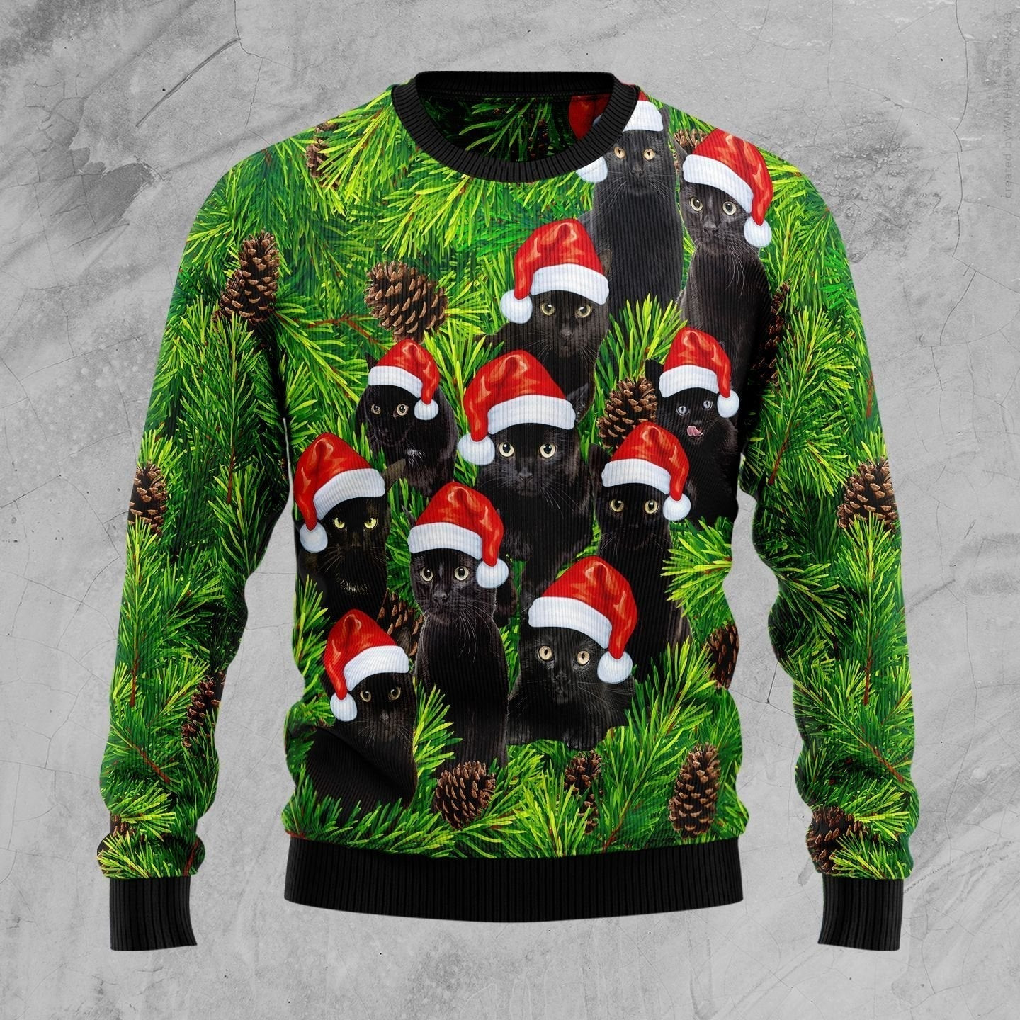 Black Cat Christmas Tree Ugly Christmas Sweater Ugly Sweater For Men Women