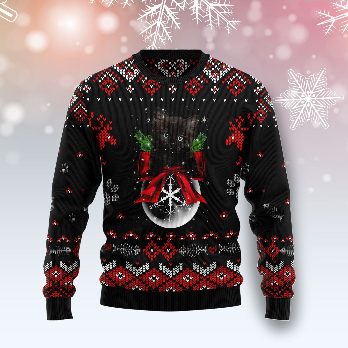 Black Cat Christmas Ugly Christmas Sweater