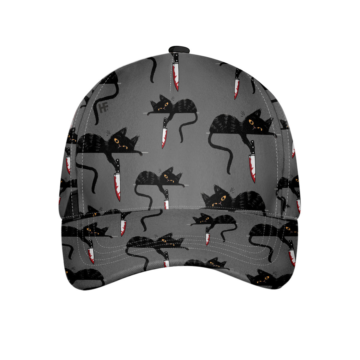 Black Cat With Knife Classic Cap Funny Cat Baseball Cap Cat Themed Gift For Cat Lovers