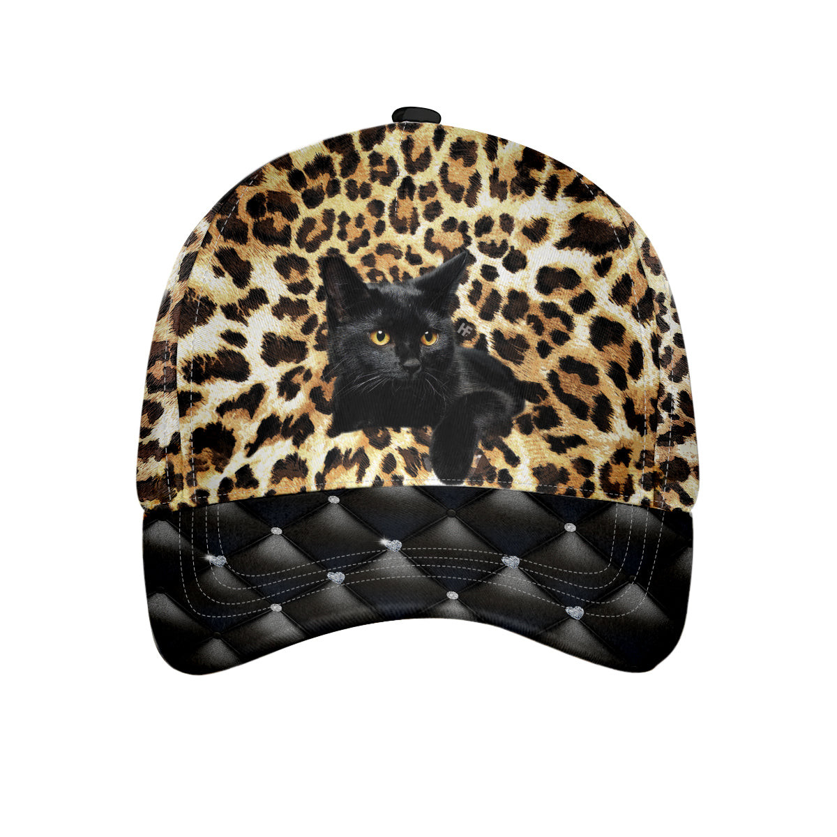 Black Cat Zipper Heart Classic Cap