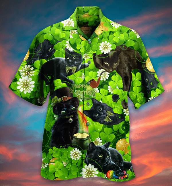 Black Cats Love Green Limited Edition - Hawaiian Shirt Hawaiian Shirt For Men