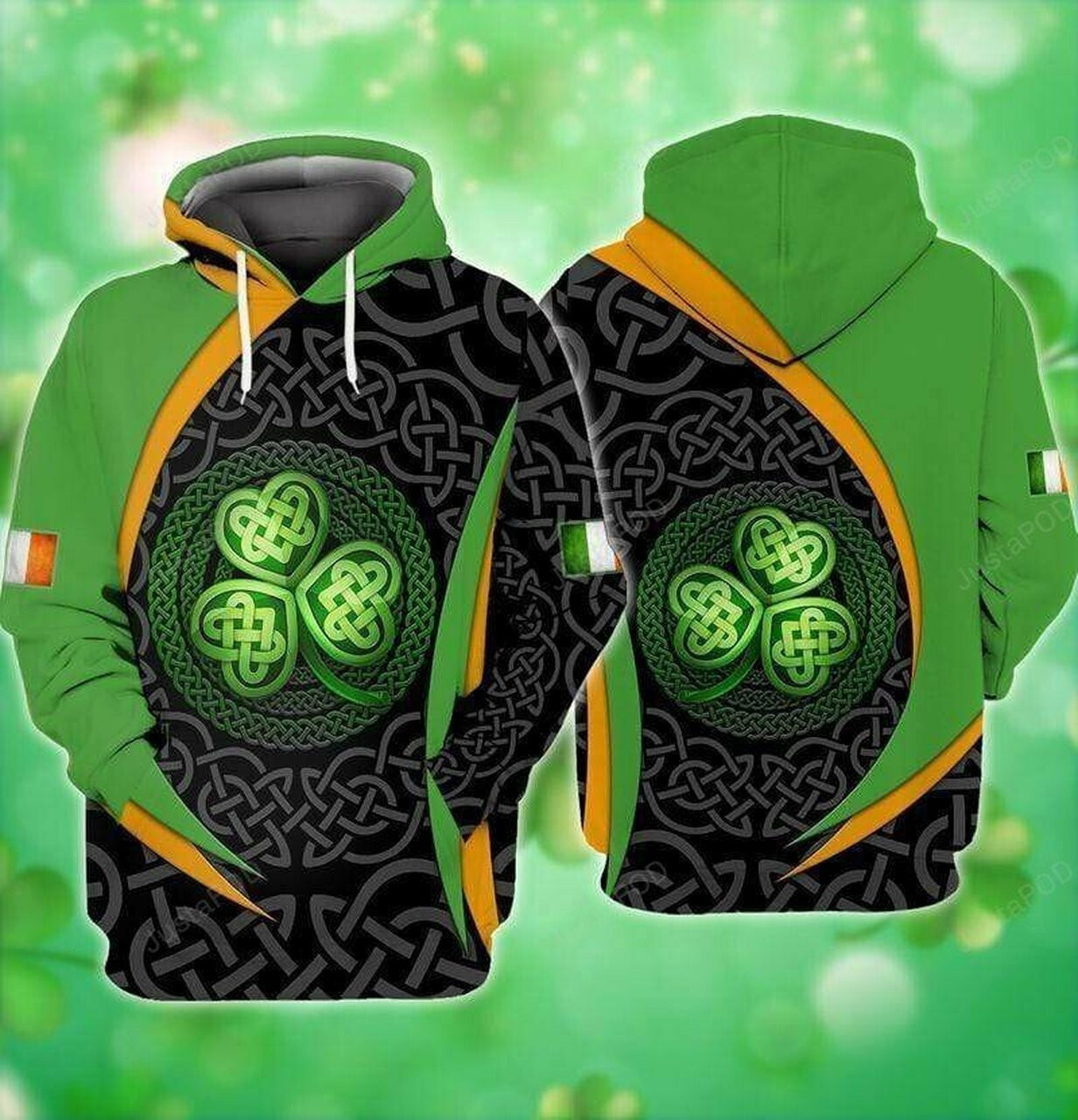 Black Celtic St Patrick 3d All Print Hoodie