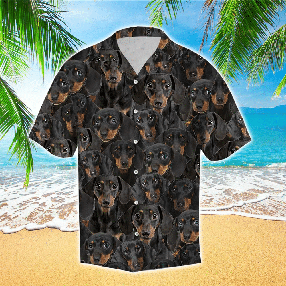 Black Dachshund Awesome Hawaiian Shirt for Men and Women