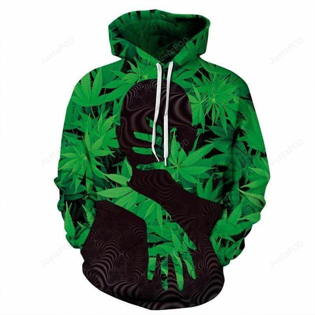 Black Devil Green Weed Leaf 3d All Over Print Hoodie