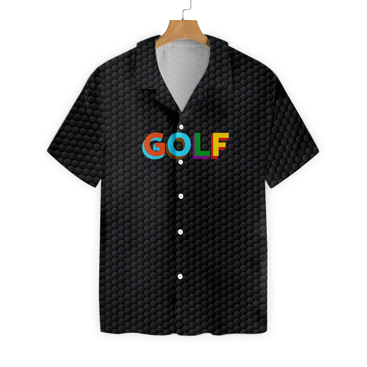 Black Golf Ball Texture Hawaiian Shirt