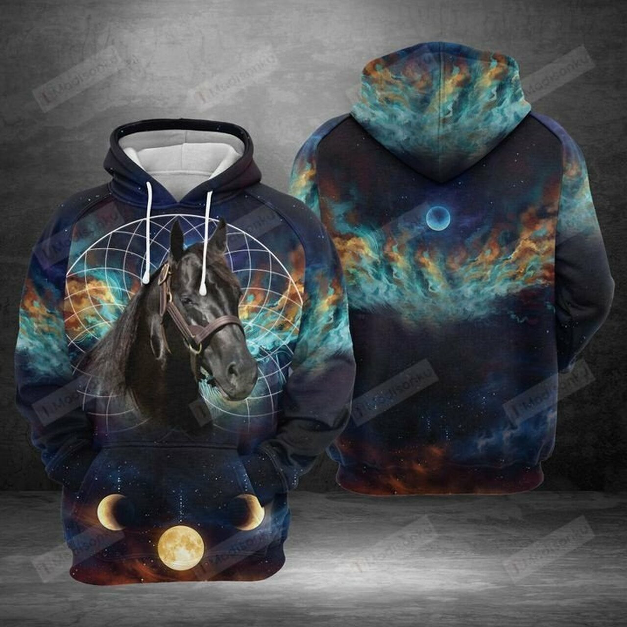 Black Horse Dream Catcher For Unisex 3d All Over Print Hoodie