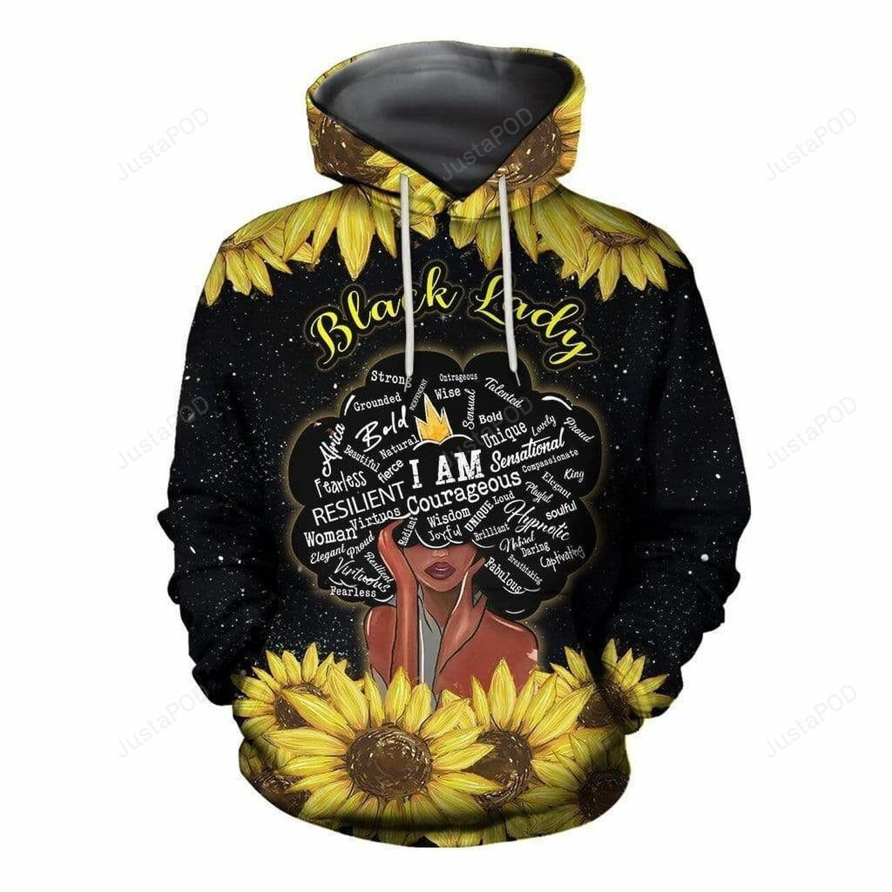 Black Queen Sunflower Gorgeous 3d All Over Print Hoodie
