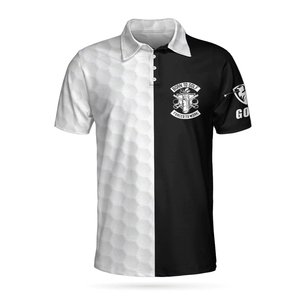 Black  White Are You Looking At My Putt Golf Polo Shirt Black And Golf Pattern Polo Shirt Sarcastic Golf Shirts Short Sleeve Polo For Men