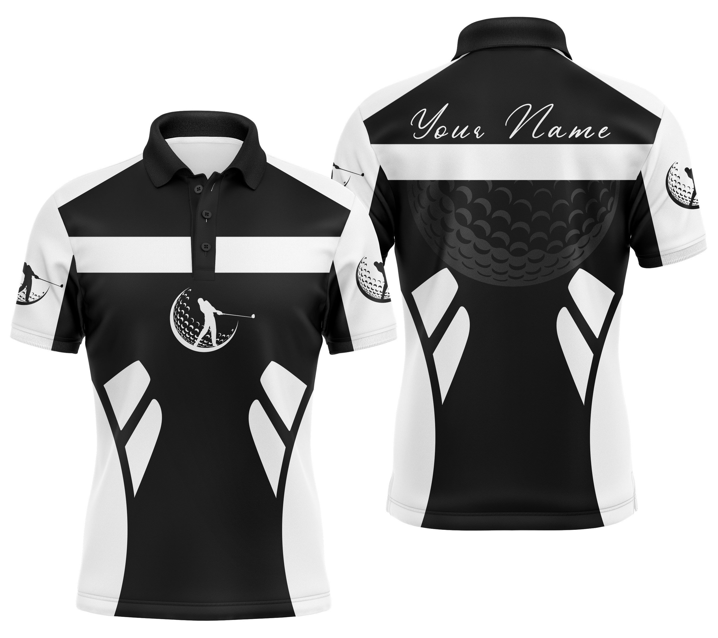 Black  White Long Sleeve Golf Shirts For Men Best Fathers Day Golf Gifts For Dad